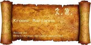 Kroner Marianna névjegykártya